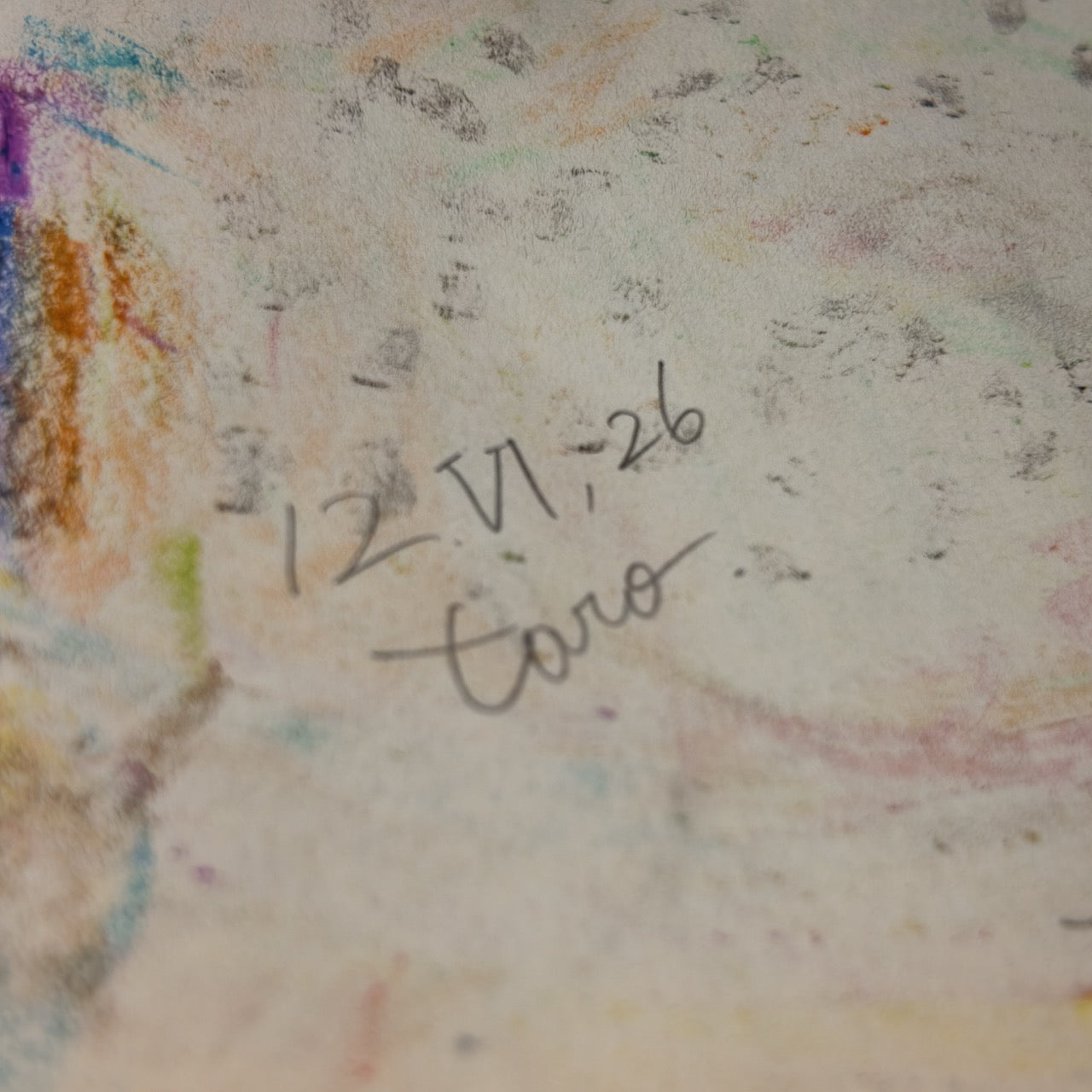 Drawing Oil Pastel on Paper "Angel Pink"