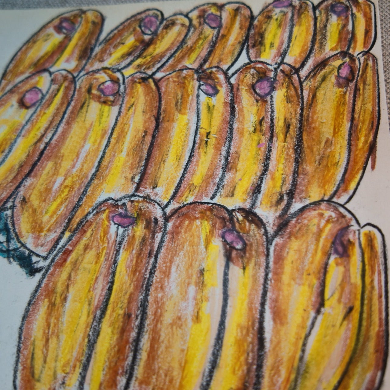 Drawing Oil Pastel on Paper "Angel Pink"