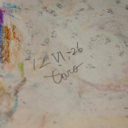 Drawing Oil Pastel on Paper "Angel Pink"