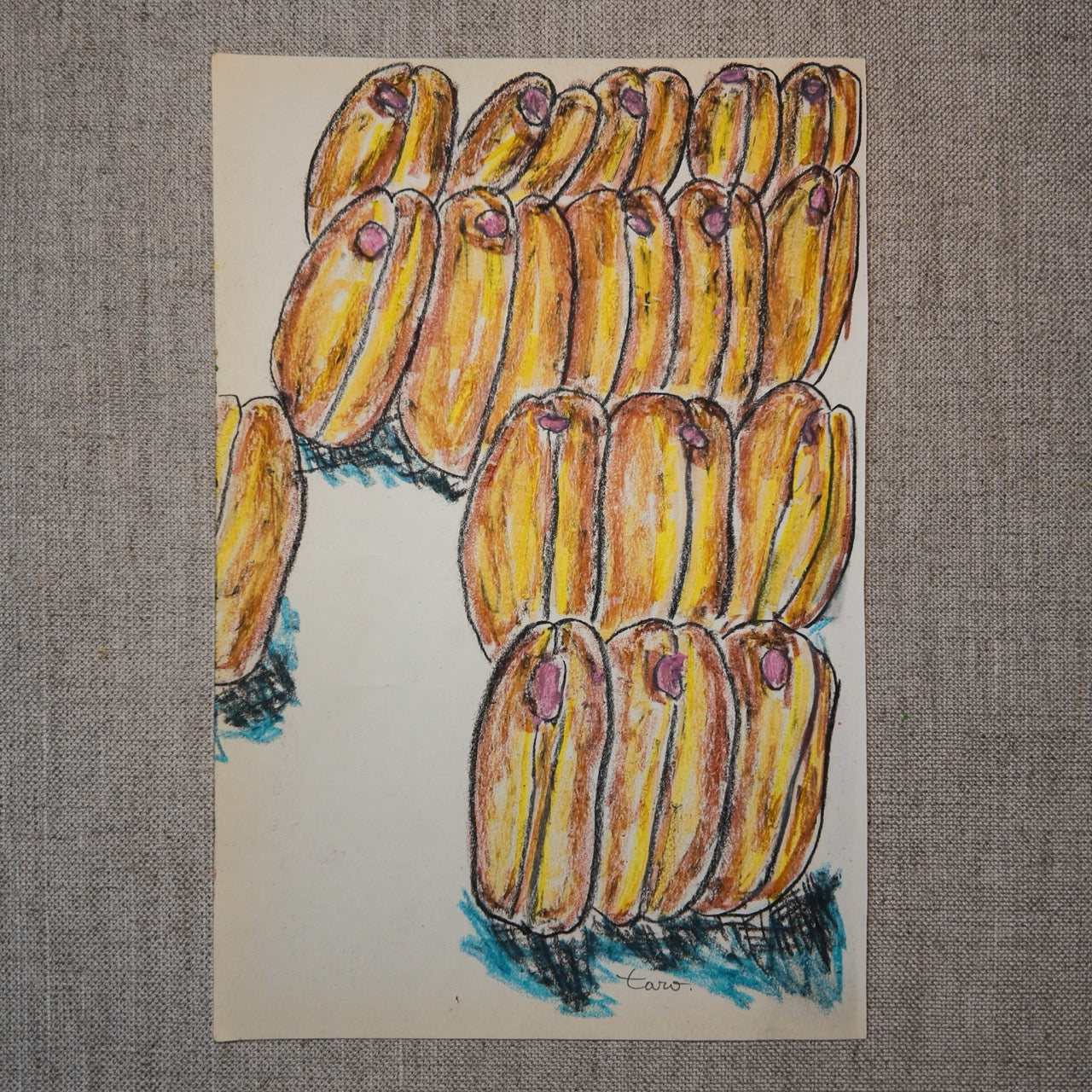 Drawing Oil Pastel on Paper "Angel Pink"