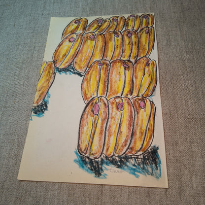 Drawing Oil Pastel on Paper "Angel Pink"